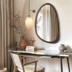 Miroir Japandi forme organique en bois — style japandi