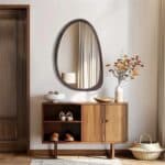 Miroir Japandi forme organique en bois — style japandi