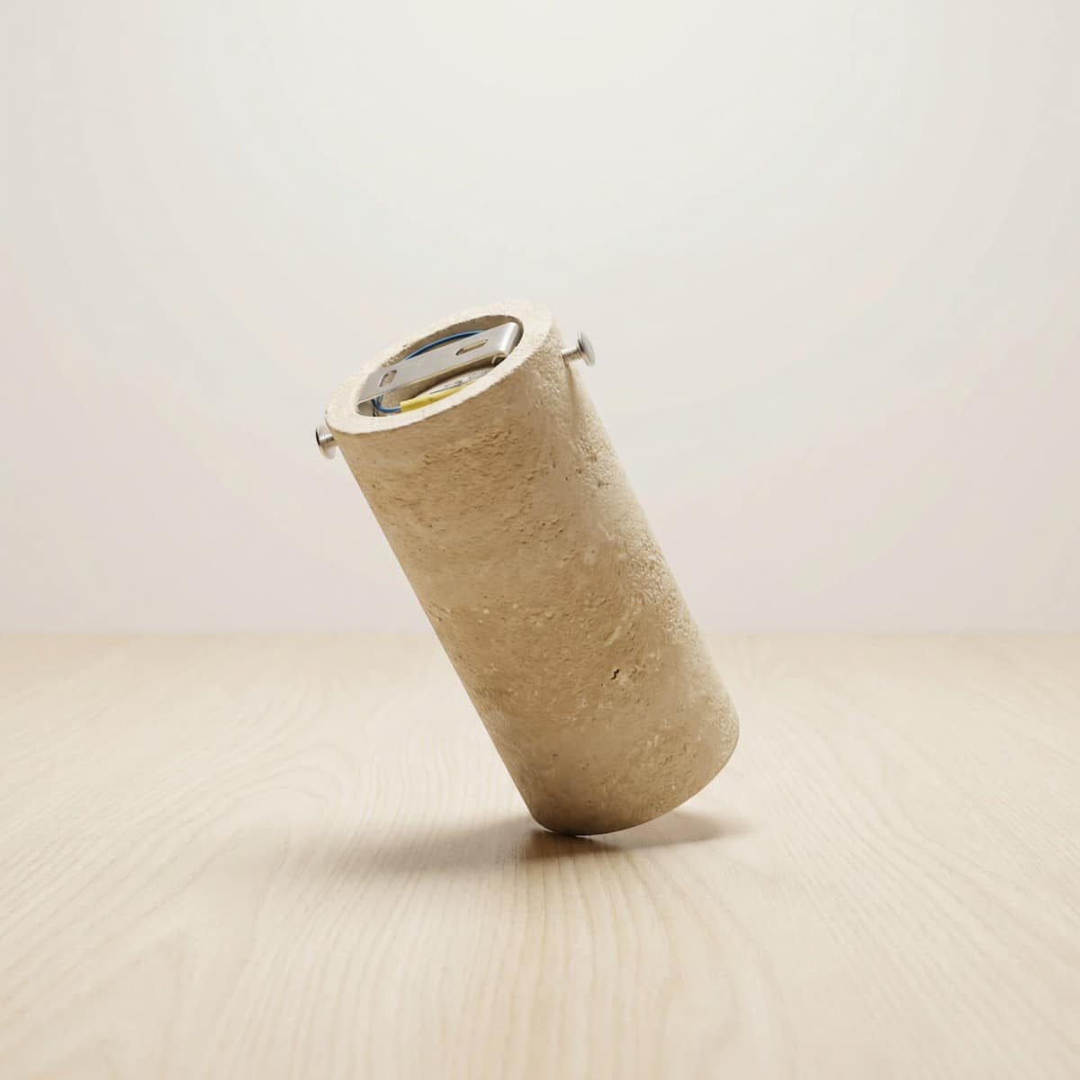 Spot plafonnier Japandi travertin naturel minimaliste beige, luminaire au design japandi