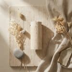 Spot plafonnier Japandi travertin naturel minimaliste beige, luminaire au design japandi