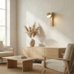 Applique murale Japandi orientable ambiance cosy naturelle, luminaire au design japandi