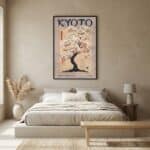 Affiche japandi Kyoto Sakura en fleurs — style japandi