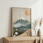 Affiche japandi paysage mont Fuji — style japandi