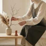 Tablier japonais à fermeture latérale — style japandi