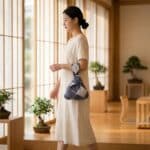 Sac japonais furoshiki noué coton indigo — style japandi