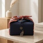 Sac japonais matelassé service à thé vagues Hokusai — style japandi