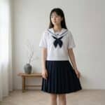 Uniforme scolaire japonais fille cravate marine — style japandi