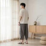 Pantalon japonais homme style yukata lin — style japandi