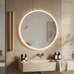 Miroir japandi rond intelligent avec éclairage LED — style japandi