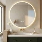 Miroir japandi rond intelligent avec éclairage LED — style japandi