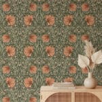 Papier peint japonais botanique pivoine — style japandi