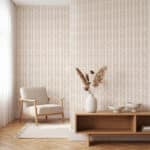 Papier peint japonais minimaliste motif chevrons — style japandi