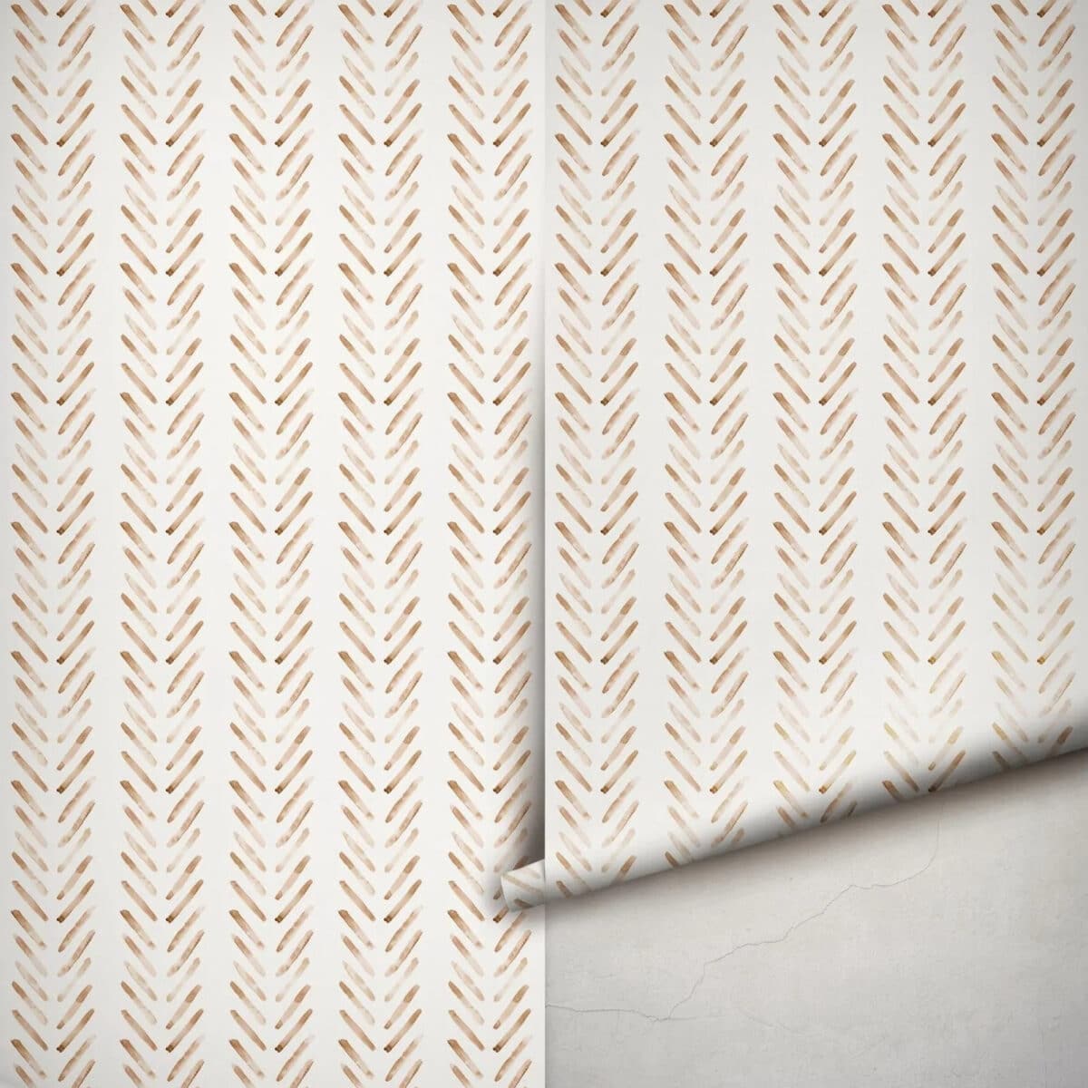 Papier peint japonais minimaliste motif chevrons — style japandi