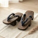 Geta traditionnelles bois homme deux dents, sandales japonaises traditionnelles