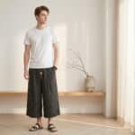 Pantalon japonais homme 7/8 confort quotidien — style japandi